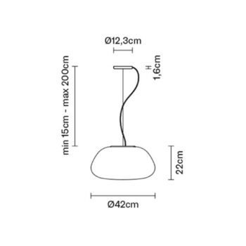 Fabbian Lumi Poga sklenená závesná lampa Ø 42 cm
