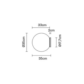 Fabbian Lumi Sfera nástenné svietidlo Ø 35 cm