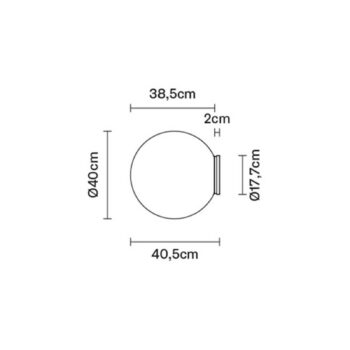 Fabbian Lumi Sfera nástenné svietidlo Ø 40 cm