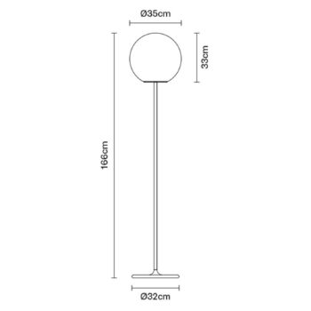 Fabbian Lumi Sfera sklenená stojaca lampa Ø 35 cm