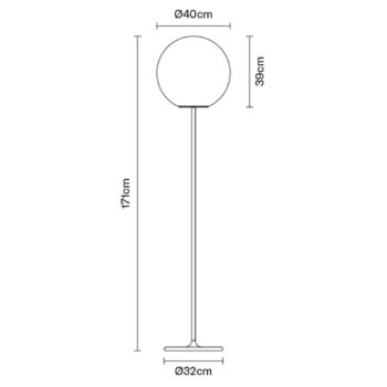 Fabbian Lumi Sfera sklenená stojaca lampa Ø 40 cm
