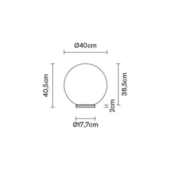 Fabbian Lumi Sfera stolná lampa, ležiaca, Ø 40 cm