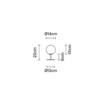 Fabbian Lumi Sfera stolná lampa stojaca Ø 14 cm