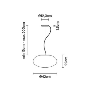 Fabbian Lumi White sklenená závesná lampa Ø 42 cm