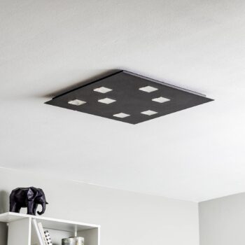 Fabbian Quarter čierne stropné LED svetlo 7-pl.