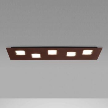 Fabbian Quarter hnedé stropné LED svetlo 5-pl.