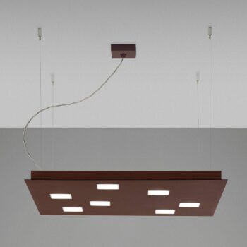Fabbian Quarter – hnedé LED závesné svietidlo 7-pl