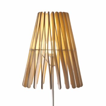 Fabbian Stick drevená stojaca lampa, kužeľovitá