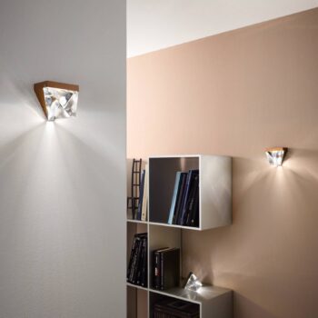 Fabbian Tripla krištáľové nástenné LED bronz