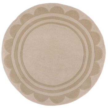 Flair Rugs, AKCIA: 120x120 (průměr) kruh cm Ručne všívaný kusový koberec Lois Scallop Natural kruh, béžová, chodba / predsieň