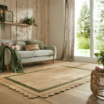 Flair Rugs, AKCIA: 120x170 cm Kusový koberec Grace Jute Natural/Green, béžová, chodba / predsieň