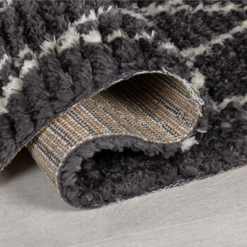 Flair Rugs, AKCIA: 160x230 cm Kusový koberec Domino Aisha Berber Monochrome, čierna, čiernobiela, obývacia izba