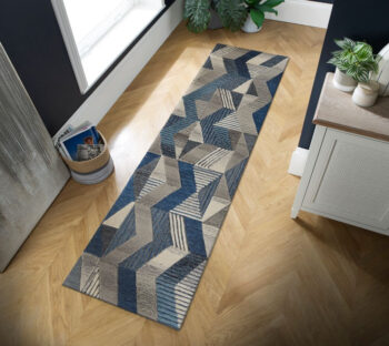 Flair Rugs, AKCIA: 60x230 cm Behúň Moda Asher Blue, modrá, chodba / predsieň