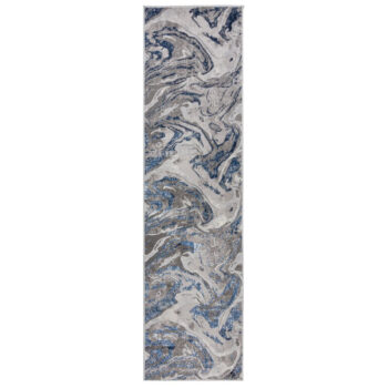 Flair Rugs, Behúň Eris Marbled Navy, 60x230, modrá, chodba / predsieň