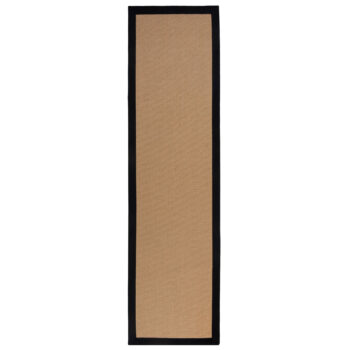 Flair Rugs, Behúň Herringbone Border Kira Black, 60x230, béžová, chodba / predsieň