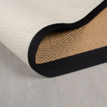 Flair Rugs, Behúň Herringbone Border Kira Black, 60x230, béžová, chodba / predsieň
