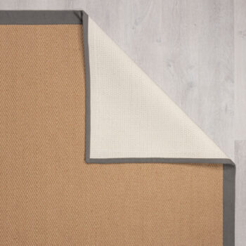 Flair Rugs, Behúň Herringbone Border Kira Grey, 60x230, béžová, chodba / predsieň