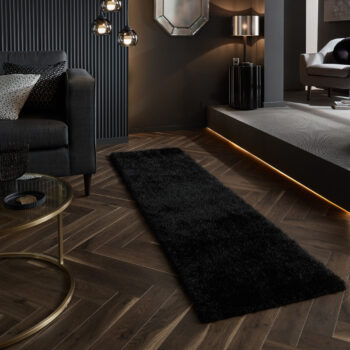 Flair Rugs, Behúň Indulgence Velvet Black, 60x230, čierna, obývacia izba