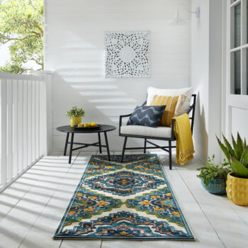 Flair Rugs, Behúň Miami Beach Floral Blue – na von aj na doma, 80x230, viacfarebná, exteriér
