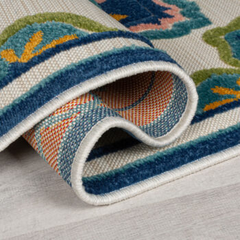 Flair Rugs, Behúň Miami Beach Floral Blue – na von aj na doma, 80x230, viacfarebná, exteriér