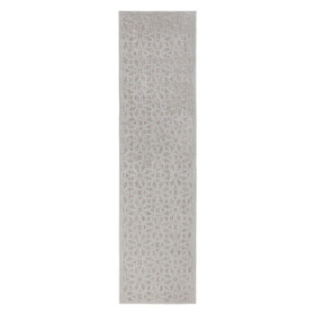 Flair Rugs, Behúň Piatto Argento Silver – na von aj na doma, 66x230, šedá, chodba / predsieň