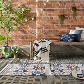 Flair Rugs, Behúň Plaza Aster Navy – na von aj na doma, 80x230, viacfarebná, chodba / predsieň