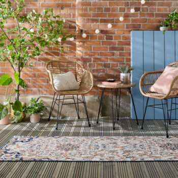 Flair Rugs, Behúň Plaza Mabel Navy – na von aj na doma, 80x230, viacfarebná, chodba / predsieň