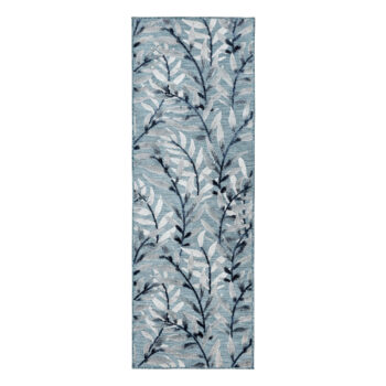 Flair Rugs, Behúň Plaza Willow Blue – na von aj na doma, 80x230, modrá, chodba / predsieň