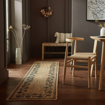 Flair Rugs, Behúň Printed Jute Maisie Natural/Black, 60x230, béžová, chodba / predsieň