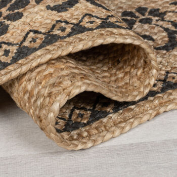 Flair Rugs, Behúň Printed Jute Maisie Natural/Black, 60x230, béžová, chodba / predsieň