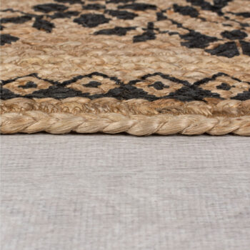 Flair Rugs, Behúň Printed Jute Maisie Natural/Black, 60x230, béžová, chodba / predsieň