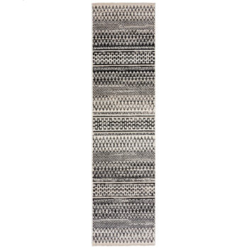 Flair Rugs, Behúň Santiago Camino Black/White, 60x230, čiernobiela, obývacia izba