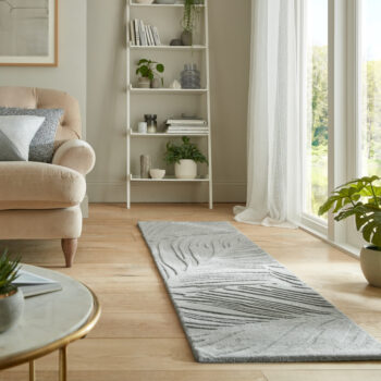 Flair Rugs, Behúň Solace Lino Leaf Grey, 60x230, šedá, chodba / predsieň