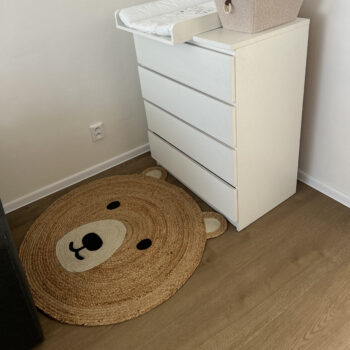 Flair Rugs, Detský koberček Jute Kids Bear Natural, 100x100 (priemer) kruh, hnedá, detská izba