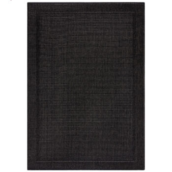 Flair Rugs, Kusový koberec Aruba Alfresco Weave Charcoal – na von aj na doma, 80x150, čierna, chodba / predsieň