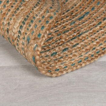 Flair Rugs, Kusový koberec Capri Jute Natural/Blue kruh, 133x133 (priemer) kruh, béžová, chodba / predsieň