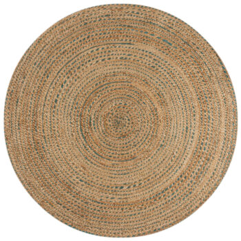 Flair Rugs, Kusový koberec Capri Jute Natural/Blue kruh, 133x133 (priemer) kruh, béžová, chodba / predsieň