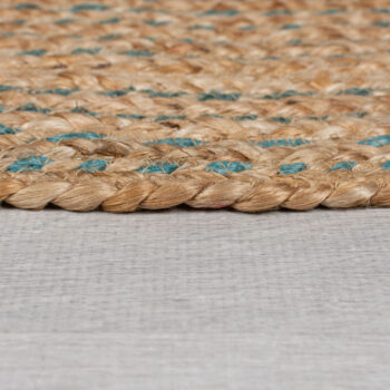 Flair Rugs, Kusový koberec Capri Jute Natural/Blue kruh, 133x133 (priemer) kruh, béžová, chodba / predsieň