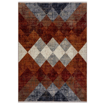 Flair Rugs, Kusový koberec Cooper Bradley Geo Red, 80x150, hnedá, obývacia izba