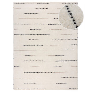 Flair Rugs, Kusový koberec Dottie Linear Black/White, 120x170, biela, obývacia izba