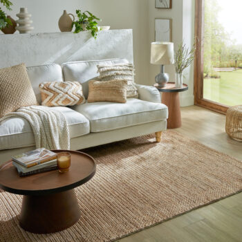 Flair Rugs, Kusový koberec Drew Braid Border Natural, 120x170, béžová, chodba / predsieň