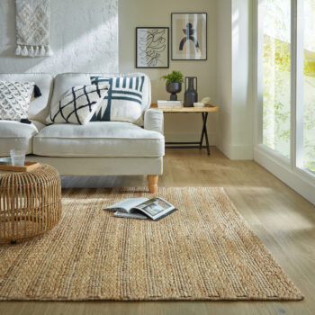 Flair Rugs, Kusový koberec Drew Braid Stripe Natural, 200x290, béžová, chodba / predsieň