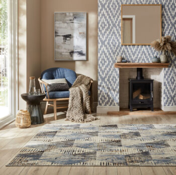 Flair Rugs, Kusový koberec Fuse Marly Geo Blue, 120x170, viacfarebná, obývacia izba