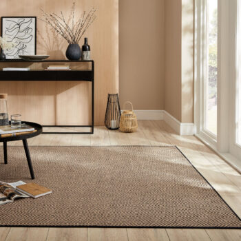 Flair Rugs, Kusový koberec Geometric Jute Black, 120x170, béžová, chodba / predsieň