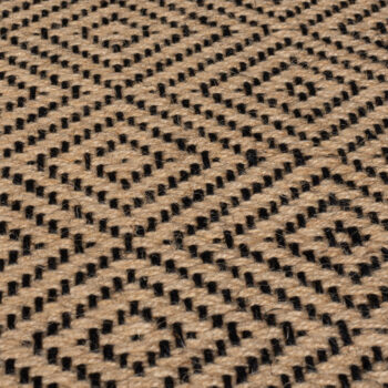 Flair Rugs, Kusový koberec Geometric Jute Black, 120x170, béžová, chodba / predsieň