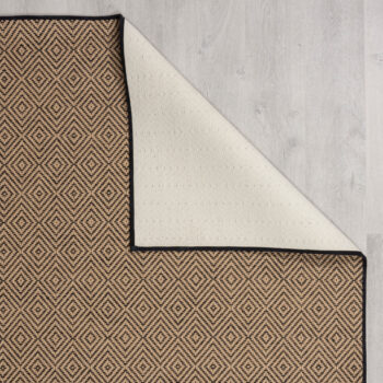 Flair Rugs, Kusový koberec Geometric Jute Black, 120x170, béžová, chodba / predsieň