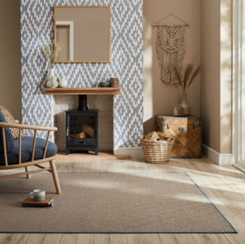 Flair Rugs, Kusový koberec Geometric Jute Blue, 120x170, béžová, chodba / predsieň