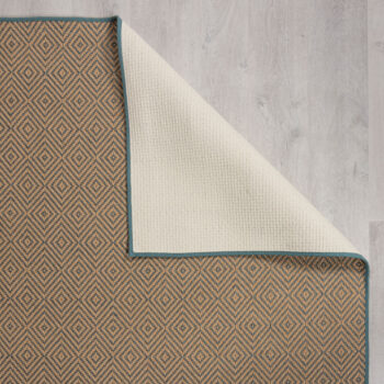 Flair Rugs, Kusový koberec Geometric Jute Blue, 120x170, béžová, chodba / predsieň