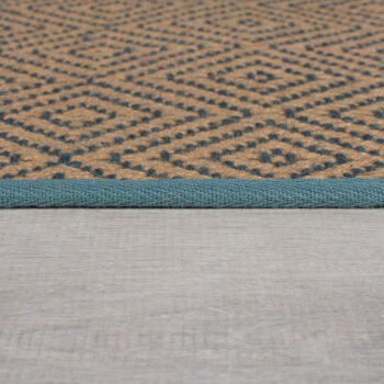 Flair Rugs, Kusový koberec Geometric Jute Blue, 120x170, béžová, chodba / predsieň
