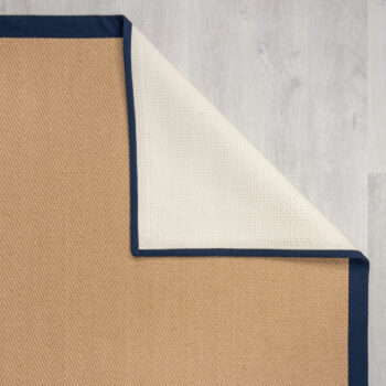 Flair Rugs, Kusový koberec Herringbone Border Kira Navy, 200x290, béžová, chodba / predsieň